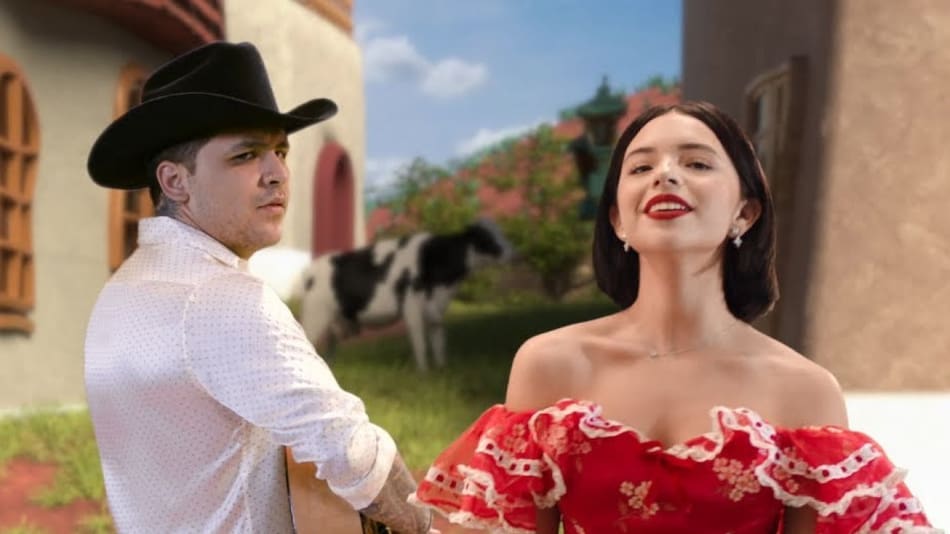 Ángela Aguilar y Christian Nodal en la canción que compartieron. Foto: Youtube.