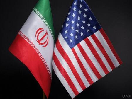 Bandera de Irán, bandera de Estados Unidos. Foto: Grok.