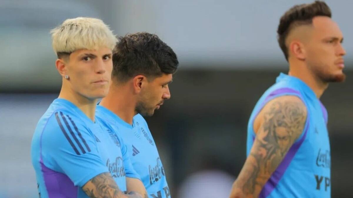 Alejandro Garnacho se sumó a los entrenamientos de la Selección. Foto: Twitter @Argentina.