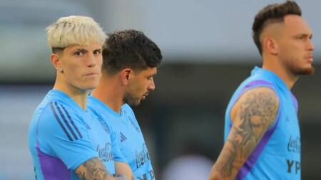 Alejandro Garnacho se sumó a los entrenamientos de la Selección. Foto: Twitter @Argentina.