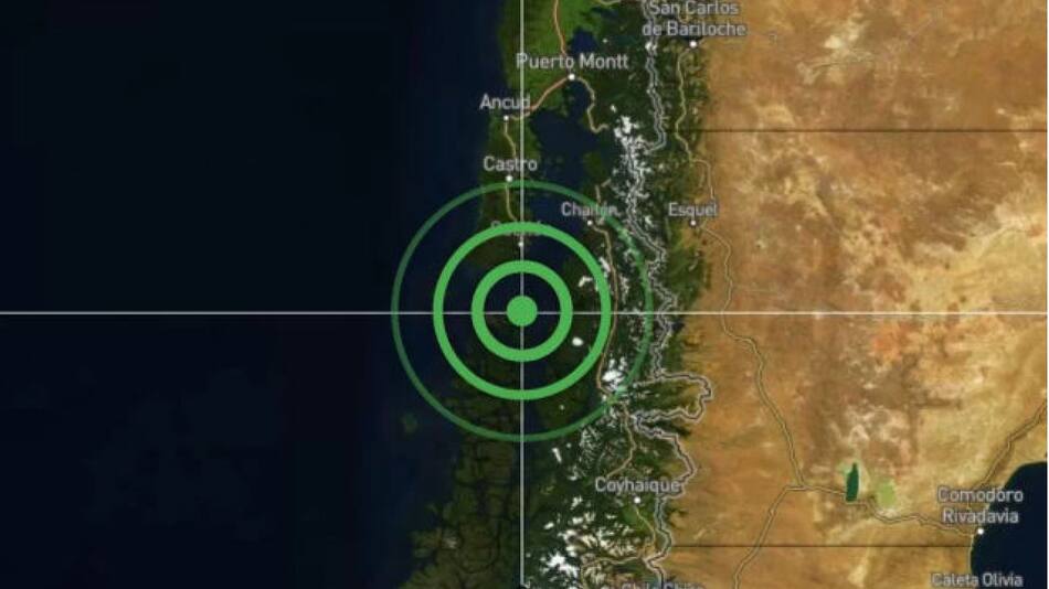 El epicentro del terremoto en Chile. Foto: Twitter @ChileAlertaApp