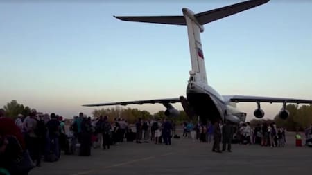Sudán, evacuación de rusos, foto captura Reuters