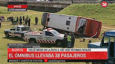 Volcó micro en Ruta 2, gerente empresa de micros, Canal 26