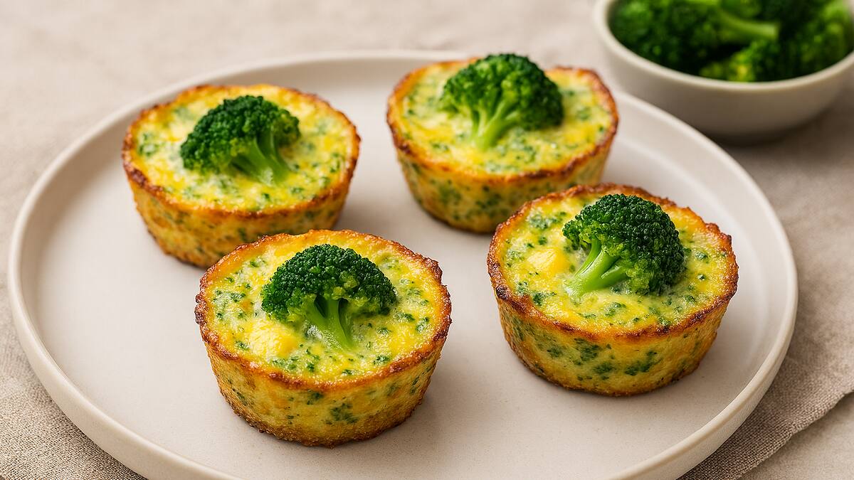 Canastitas de brócoli crocantes y sin harina.