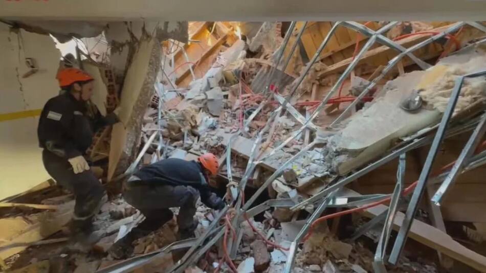 Derrumbe en un hotel de Villa Gesell. Foto: X.