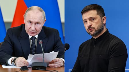 Vladimir Putin y Volodimir Zelenski.