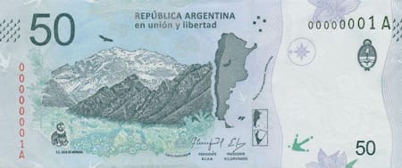 Nuevo billete de 50 pesos - Cóndor andino