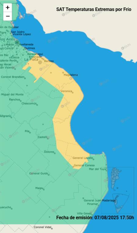 Alerta por frío extremo en Buenos Aires.