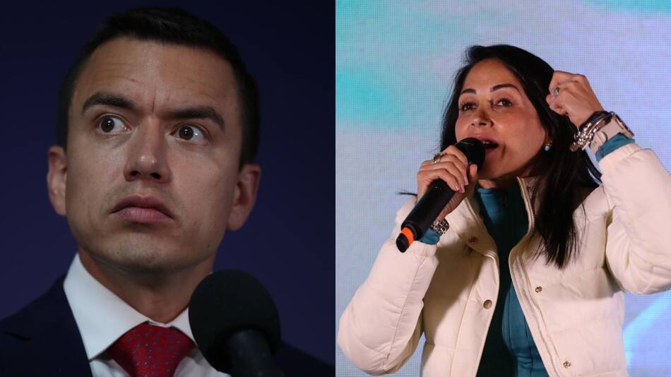 Luisa González y Daniel Noboa, contendientes en la segunda vuelta de las elecciones en Ecuador