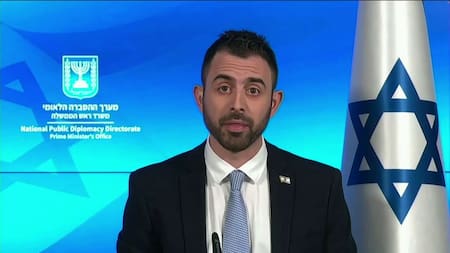 Eylon Levy, portavoz del Gobierno de Israel, sobre la situación en Gaza. Foto: Captura de video.