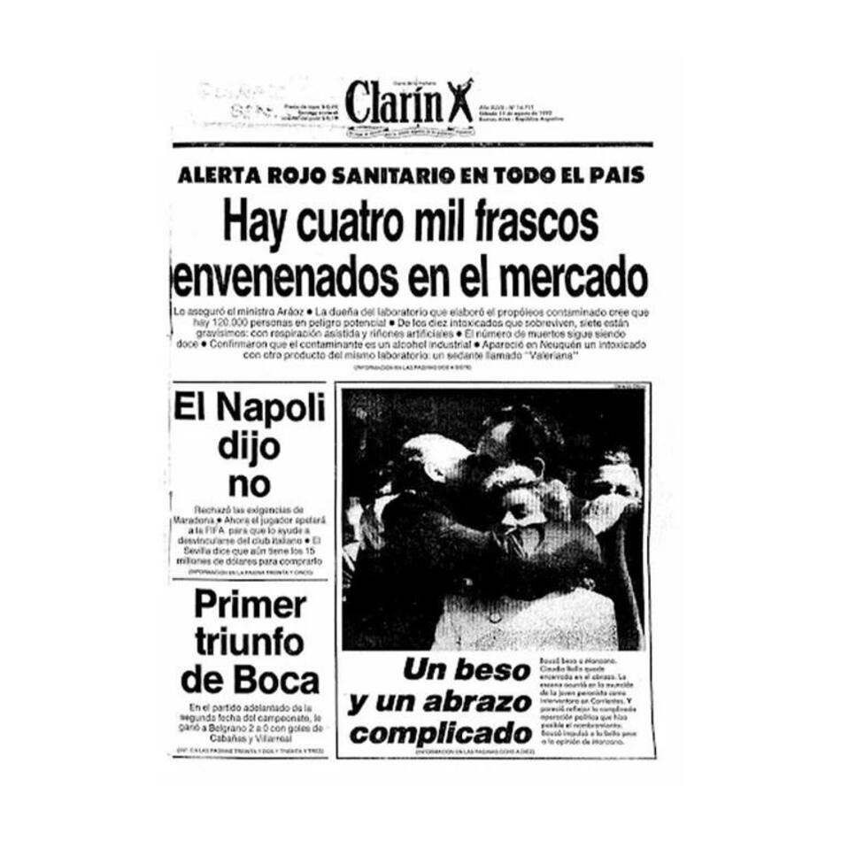 Tapa diario Clarín sobre el jarabe adulterado