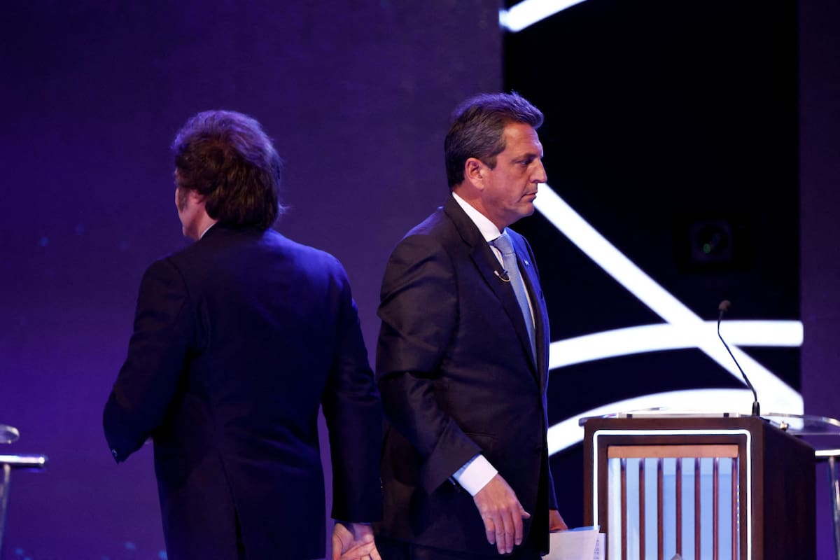 Javier Milei y Sergio Massa, candidatos a presidente. Foto: Reuters