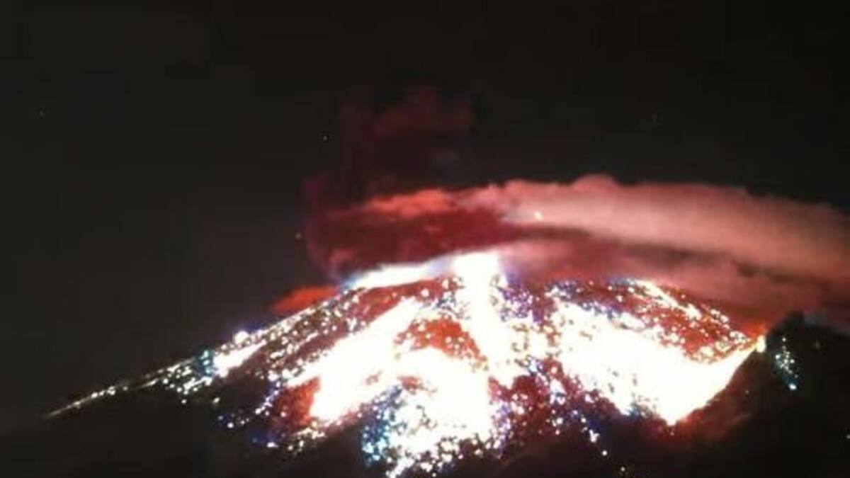 Volcán Popocatépetl. Foto Twitter @webcamsdemexico.