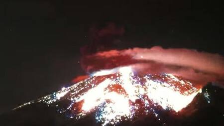 Volcán Popocatépetl. Foto Twitter @webcamsdemexico.