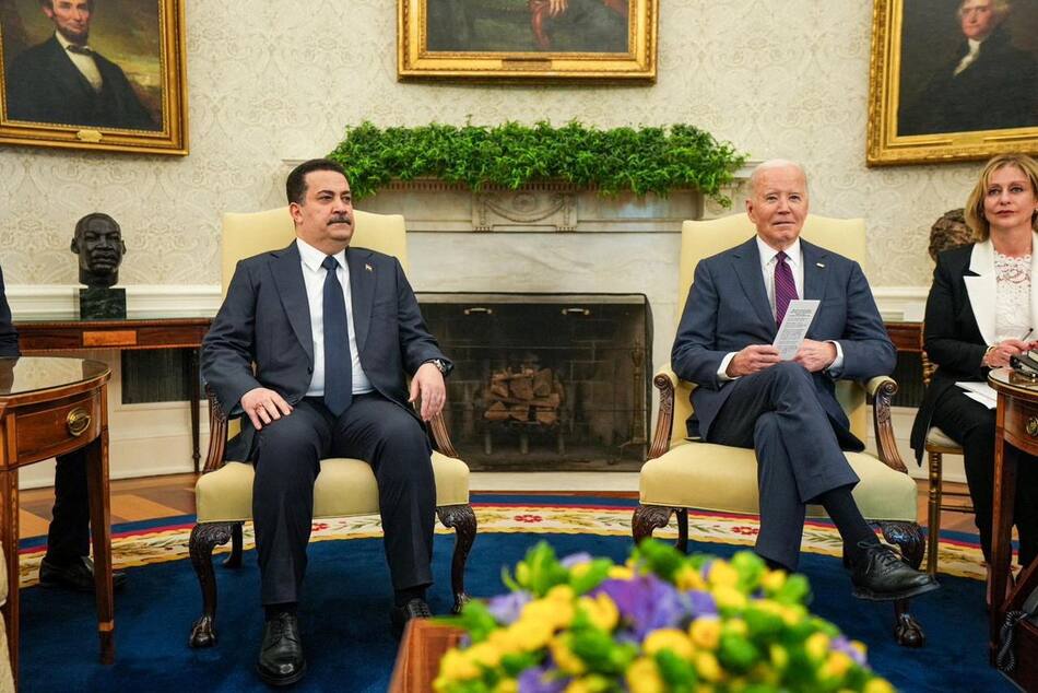 Reunión entre  Mohammed Shia al-Sudani y Joe Biden. Foto: Reuters