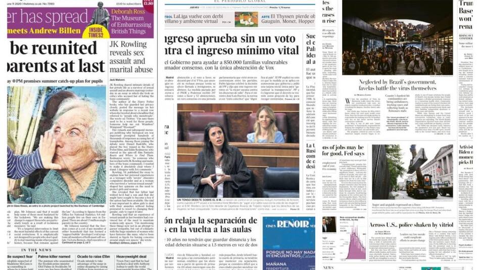 Tapas de diarios, jueves 11 de junio de 2020