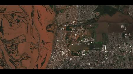 Imágenes de satélite de las inundaciones en Brasil. Foto: Reuters.