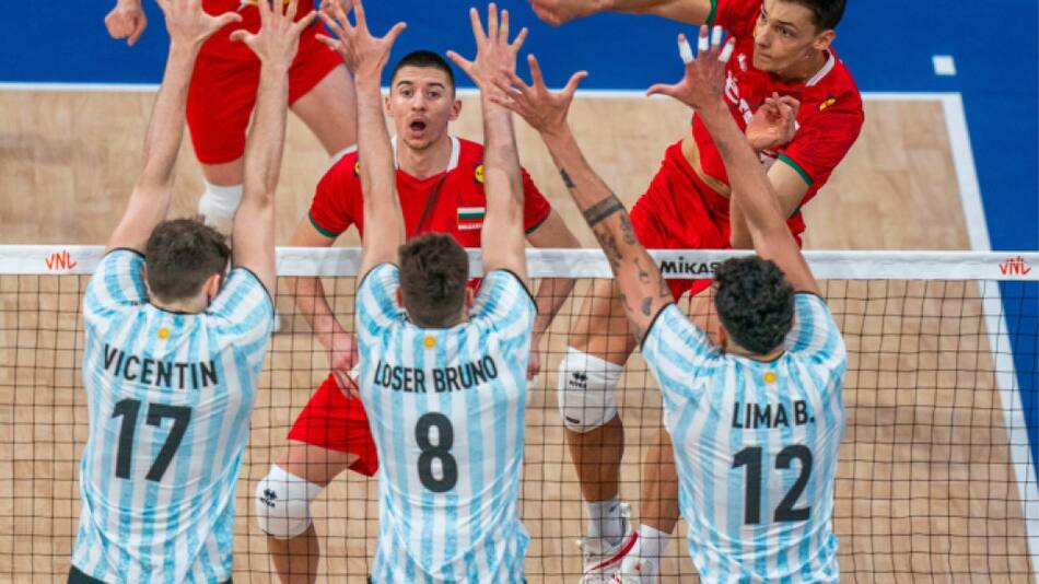 La Selección Argentina de vóley venció a Bulgaria en la Nations League. Foto: NA.