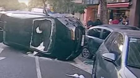 Choque y vuelco en San Cristóbal