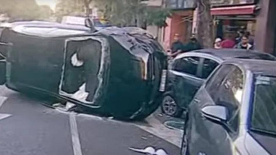 Choque y vuelco en San Cristóbal