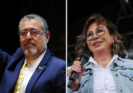 Bernardo Arévalo de León y Sandra Torres, candidatos presidenciales de Guatemala. Foto: Reuters.