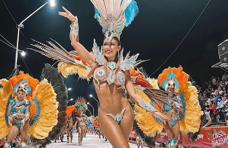 Muri López Benítez en el carnaval de Gualeguay. Foto: Instagram @lopezbenitezmuri.