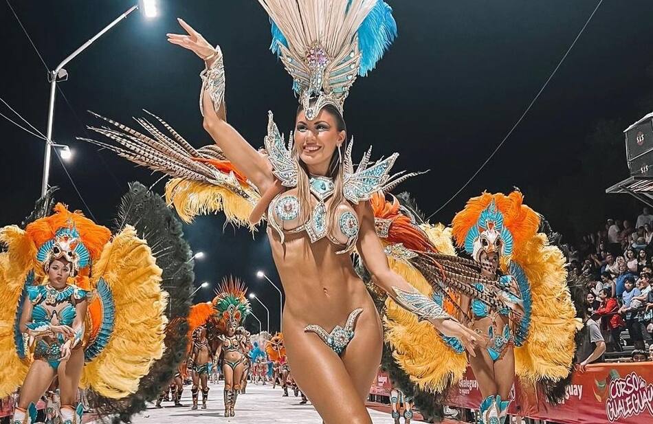 Muri López Benítez en el carnaval de Gualeguay. Foto: Instagram @lopezbenitezmuri.