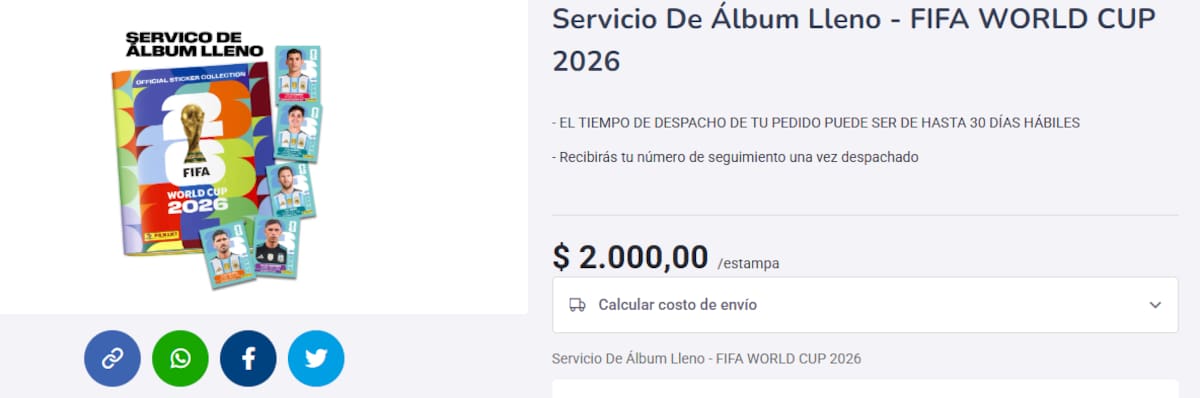 Servicio de Álbum Lleno de Panini.