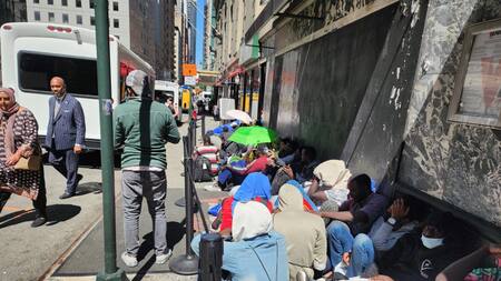 Migrantes en Nueva York. Foto: EFE