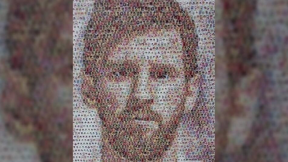 Hicieron rostro de Messi con miles de figuritas de los Mundiales