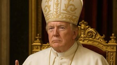 Foto de Donald Trump vestido de Papa. Foto: EFE