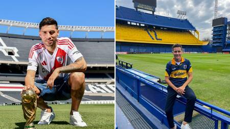 Gonzalo Montiel y Ander Herrera, flamantes refuerzos de River y Boca. Fotos: NA
