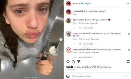 Rosalía tuvo problemas en la cocina. Foto: @rosalia.vt