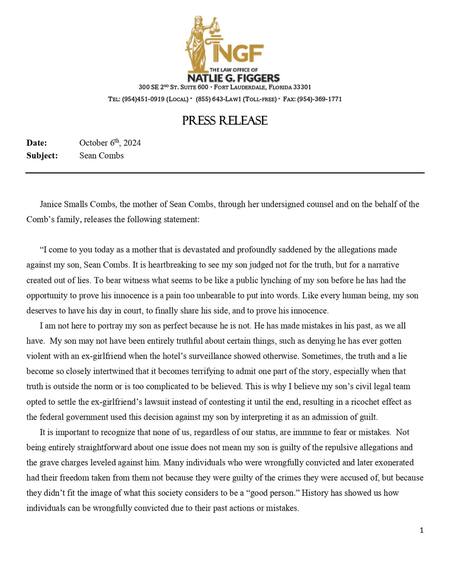 Comunicado de la mamá de Sean