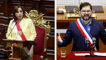 Boluarte y Boric, fotos Reuters