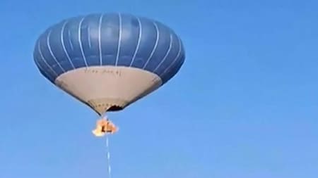 Globo aerostático incendiado. Foto: captura Instagram @cgtnamerica.