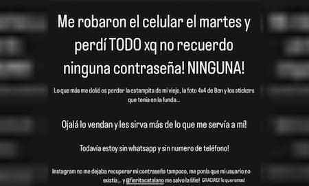 El mensaje de Gianinna Maradona en las redes sociales. Foto: Instagram