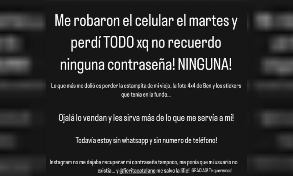 El mensaje de Gianinna Maradona en las redes sociales. Foto: Instagram