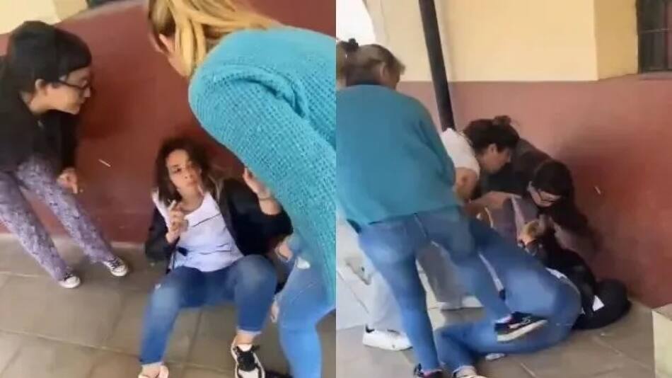 Maestra fue agredida por madres en Marcos Paz. Fuente: Captura
