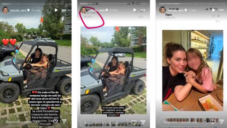 Historias de Instagram de Wanda Nara con errores en su publicación. Foto: @wanda_nara.
