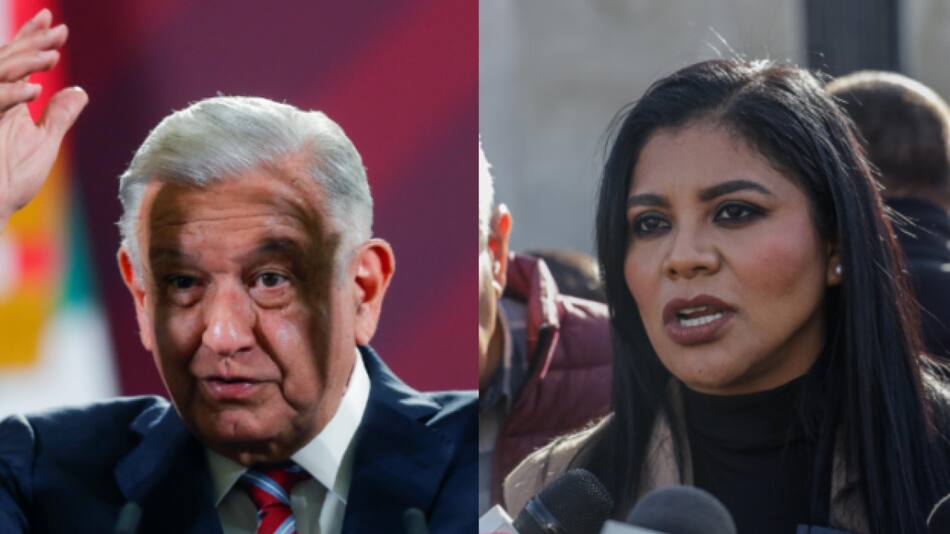 López Obrador y Montserrat Caballero. Fotos: EFE