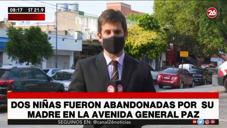 Dos niñas fueron abandonadas por su madre en la Avenida General Paz, Canal 26