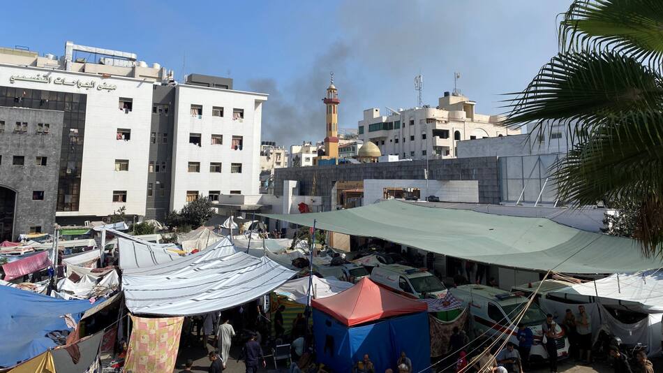 Instalación del complejo hospitalario Al Shifa en Gaza. Foto: Reuters.