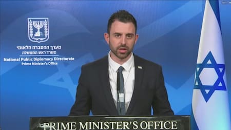 Eylon Levy en una rueda de prensa que tuvo lugar en Jerusalén. Foto: Reuters