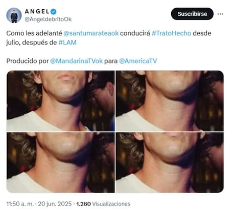 Santi Maratea conducirá un programa de televisión. Foto: Captura X.