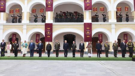 López Obrador en el acto protocolario. Foto: EFE