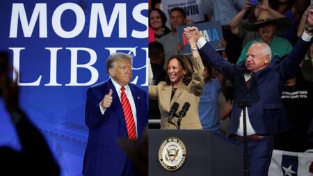 Donald Trump y Kamala Harris. Fotos: Reuters
