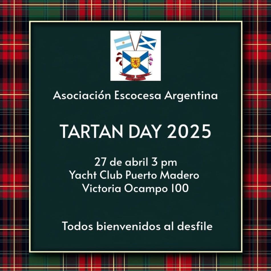 La comunidad argentino-escocesa celebrará con un desfile, como todos los años, el Tartan Day. Foto: Asociación Escocesa