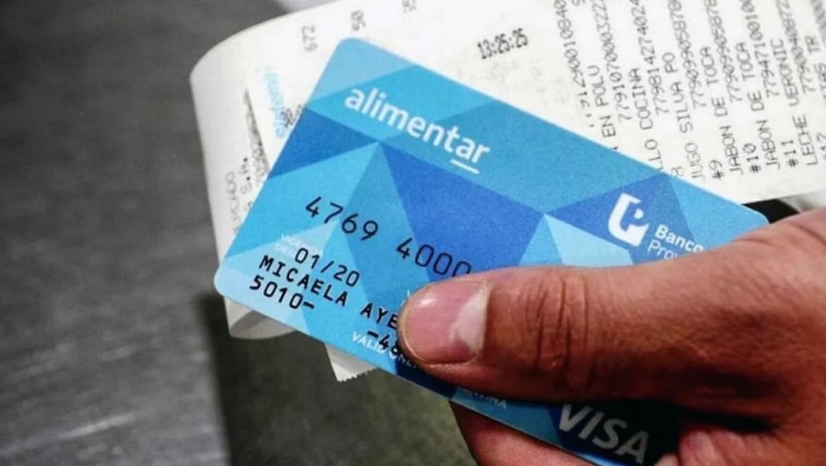 Tarjeta Alimentar. Foto: NA.