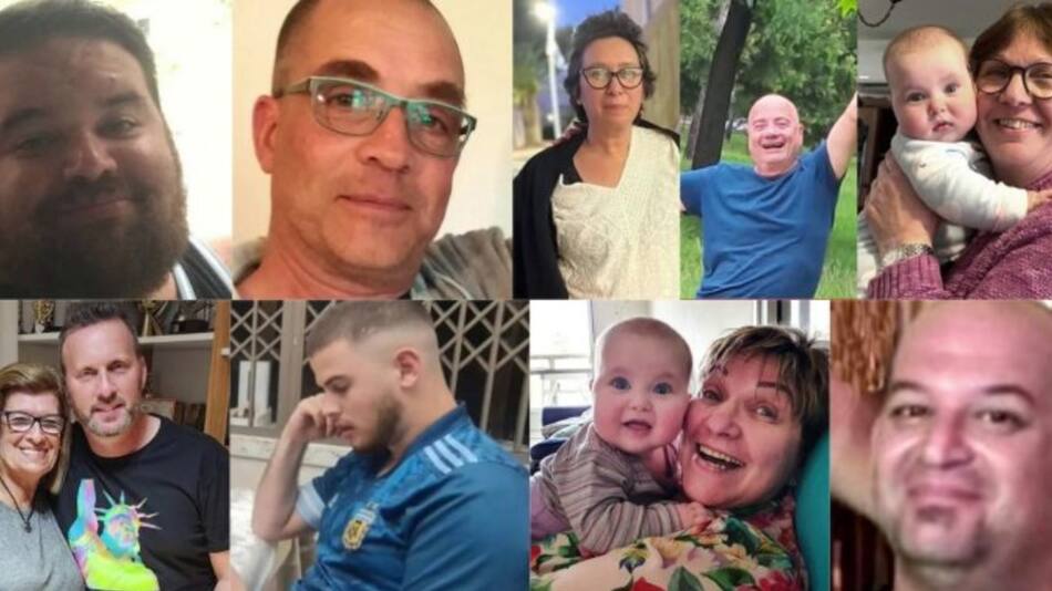 Argentinos secuestrados por Hamas. Foto: AMIA.